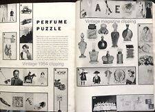 1954 VOGUE Perfume Game Vtg PRESS CLIPPING Diorama, On Dit, Danger bottle Photos picture
