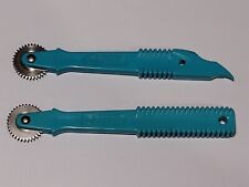 2 Different Vintage Dritz Pattern Tracers Turquoise Made in USA 5.5” Long picture