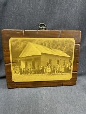 Antique Missouri One Room Schoolhouse Decoupaged Photograph Children Volleyball picture