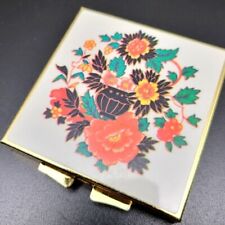 Vintage Mid-century Floral Imari Enamel Powder Compact picture