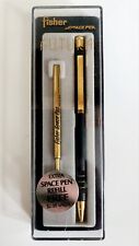 Fisher Vintage Space Pen w/ Case Black & Gold In Great Condition Ships w/ Care picture