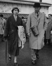 Queen Elizabeth Ii With The Duke Of Norfolk At Hurst Park Races 1957 Photo picture