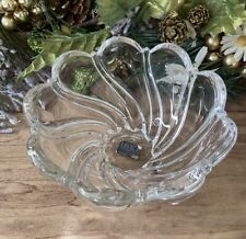 Mikasa Peppermint Swirl Crystal Bowl Candy Nut Holder Clear Glass 5.5” Germany picture