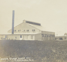 Rare 1913 RPPC Postcard Hamburg New York Pierce Glass Works Factory Erie Co NY picture