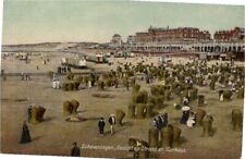 1907 Scheveningen, Gezicht Op Strand En Kurhaus, Netherlands, Colored postcard picture