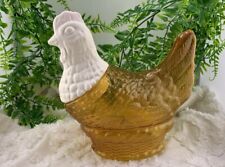 Vintage Bromar Hen On Nest Candy Holder Easter Plastic Chicken picture
