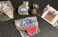 SIX VINTAGE KIWANIS PINS: GOVERNOR, LT GOVERNOR, CHAIRMAN, SECRETARY B573 picture