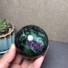 60mm NATURAL green&red ruby Epidote Ball sphere polish CRYSTAL Specimen A1671 picture