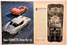 Chevy Corvette Sting Ray Original 1963 Two Page Vintage Print ad picture