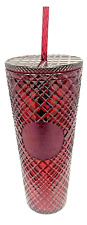 Starbucks 2022 Jeweled Christmas Holiday Red Merlot Cold Cup Tumbler 24oz Venti picture
