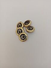 Lot Of5  Dior Shank Button, 19mm  Black & Gold Designer Button picture