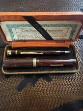 Eclipse 14k Gold Filled Fountain Pen And Pencil Vintage Set With Certificate picture
