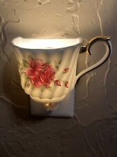 Vtg Shabby Chic Cottage Core Victorian Porcelain Floral Plug In Rose Teacup picture