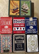 Vintage Pinochle Playing Card Lot Of 8 -StreamLine, Congress, Rite Aid, Duratone picture