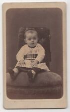 ANTIQUE CDV C. 1880s S. PIPER CUTE LITTLE GIRL IN DRESS MANCHESTER NEW HAMPSHIRE picture