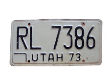 1973 Utah Truck license plate In Original Condition RL 7386 picture