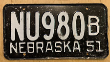 1951 NEBRASKA PASSENGER AUTO LICENSE PLATE 
