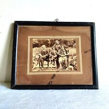 Vintage B&W Camera Photograph Happy Rich Family Well Framed Collectible PR37 picture