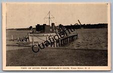 Hensler's Dock & Boat On River Toms River NJ Ocean County New Jersey K285 picture