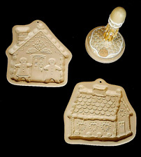 Lot of 3 Vintage BROWN BAG COOKIE Christmas Gingerbread Molds 1985,1995 and 1996 picture