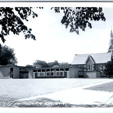 c1950s New Hampton, IA RPPC Trinity Lutheran Church Modern Building PC A112 picture