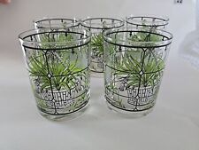 Vintage Georges Briard  Hanging Plant Design Unsigned Rocks Glasses, Lot Of 5 picture