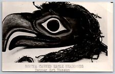 Denver Illinois~Denver Art Museum~Nootka Carved Eagle Headdress~1950s RPPC picture
