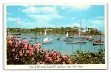 Postcard One of the Many Beautiful Harbors, Cape Cod MA 1964 E9 picture