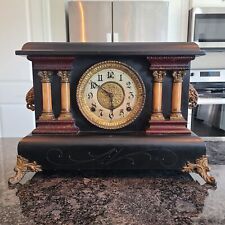 Antique WM L Gilbert 4 Pillar Mantle Clock - 1912 on Mechanism - TESTED WORKING picture