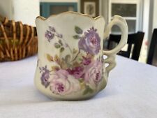Antique Nippon Hand Painted Porcelain Shaving Mug Cup with Flowers Excellent picture