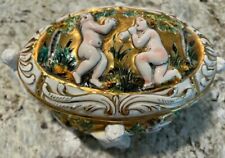 Capodimonte Italy 669 covered bowl With Cherubs picture