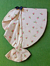 Vintage Folk Art Calico Ladies Bonnet Sewing Needle Case  picture