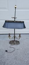 Vintage Chapman Bouillotte Brass Double Socket Lamp Tole Shade picture