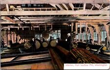 Postcard Interior of Port Ludlow Mill in Port Ludlow, Washington~136538 picture