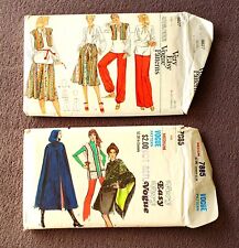 VERY EASY VOGUE Patterns #7885 & #9827 circa 1970  Cape/Vest/Shawl/Skirt/Blouse picture
