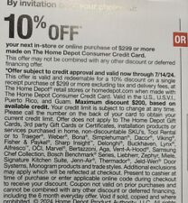 Home Depot Couponss 10% Off Credit Card Expires 7/14💪 picture