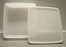Lot of 2 Tupperware 670 Square Away Sandwich Keeper Containers & 671 Lids picture