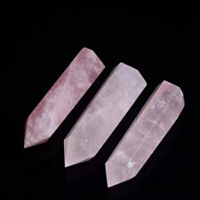 10Pcs 60-70mm Natural Gems Pink Rose Quartz Crystal Point Healing Reiki Obelisk picture