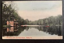Postcard Media PA - Broomall's Lake Boathouse picture