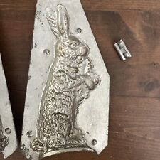 JABURG BROTHERS Tin Metal Chocolate Mold Rabbit Bunny with Carrots 8.5