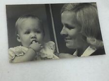 Vintage Black White Photo Woman w/ Baby Infant Mom 24989 picture