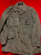 Vintage USMC OG 107 Sateen M-1951 Field Jacket Olive Green Coat Sz 38 picture
