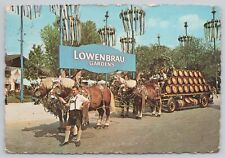 New York City NY, Lowenbrau Gardens Brewery Wagon & Horses, Vintage Postcard picture
