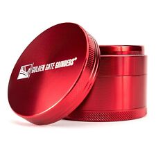 Golden Gate Grinders Herb Crusher Aluminum Spice Grinder 2.5 Inch 4 Piece Red picture