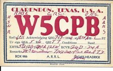 QSL  1934 Clarendon TX   radio card picture