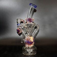 9.5 inch Purple Dazzle Glass Bong Hookah Water Pipe Beaker Bubbler  Bongs +Bowl picture