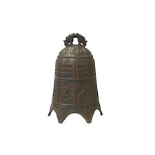 Chinese Rustic Iron Metal I Ching Hexagram Pattern Bell Display Art ws3576 picture
