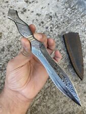 AUTHENTIC Double-Edged V42 Military Damascus steel Dagger boot Knife W|| DESIGN picture