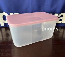 Tupperware Freezer Mates Large Deep Container 9.5c / 2.3L Sheer Pink New picture