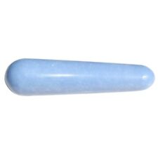 CHARGED Angelite Round Wand Reflexology Massage Crystal Healing Energy 80g picture
